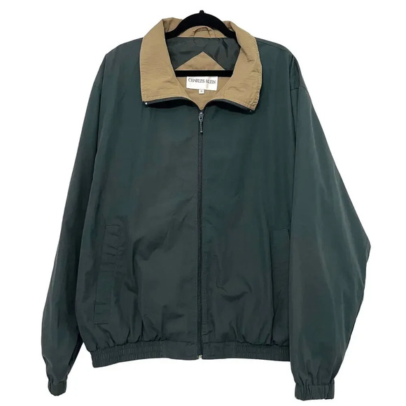 Charles Klein Jackets & Blazers - Vintage Field Chore Coat Barn Jacket Green Size XL Windbreaker Tan Collar 80s